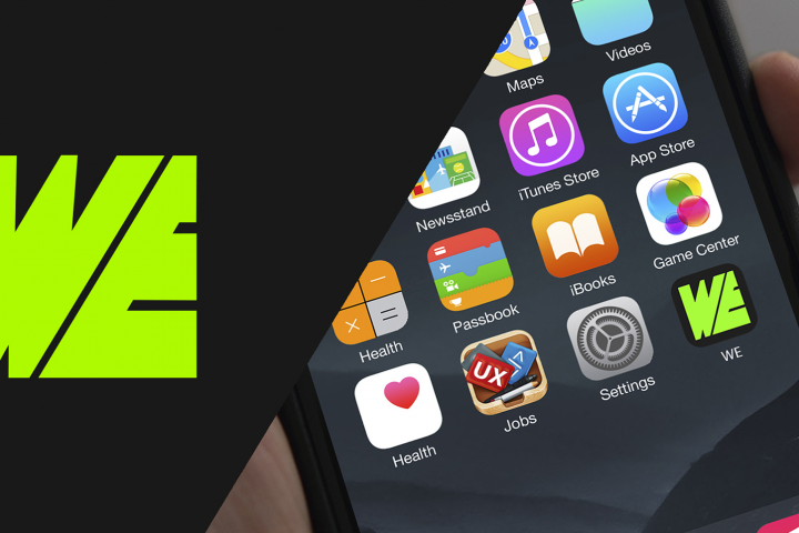 Логотип для фитнес-приложения WE