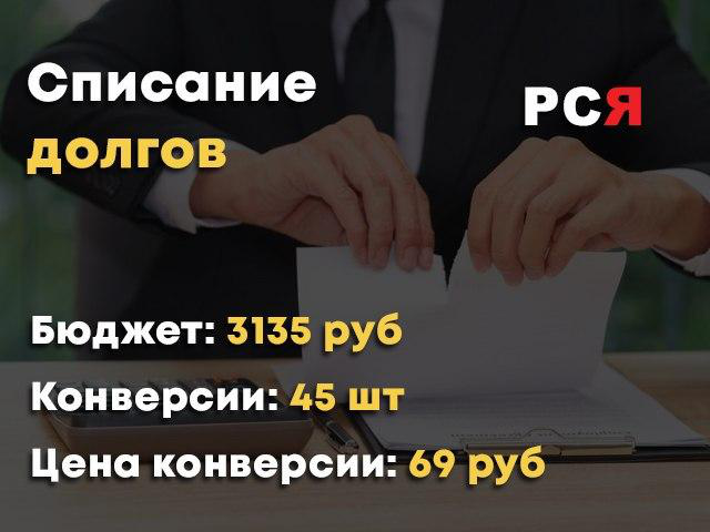 Списание долгов - РСЯ