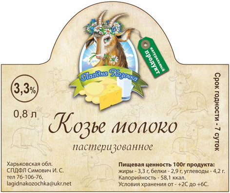 Этикетка Молоко