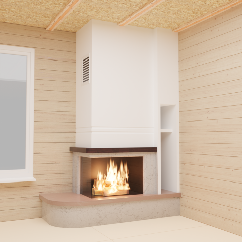 Экспресс-визуализация камина в интерьере