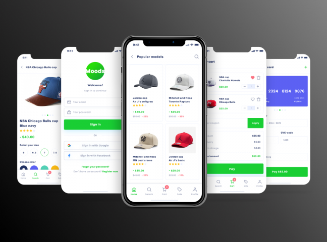 Приложение интернет-магазина кепок