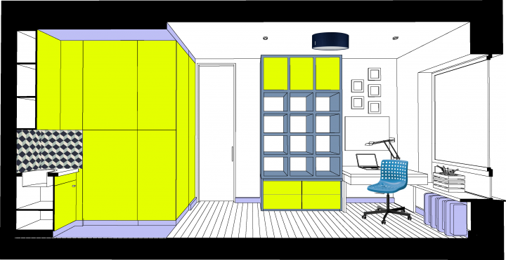 Гостиная, 3д-разрез