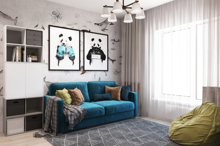 Дизайн игровой комнаты в загородном доме пос. Синергия МО