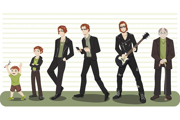 Дизайн персонажа в разном возрасте