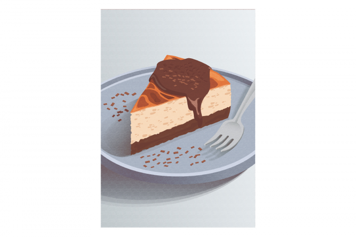 Фуд-иллюстрация чизкейка