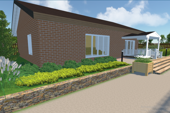 Жилой дом, баня. Концепция благоустройства