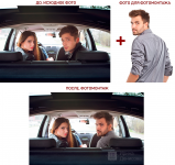 Реалистичный фотомонтаж мужчины в авто