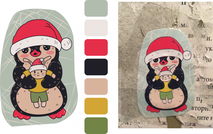 Отрисовка в векторе случайно найденной наклейки