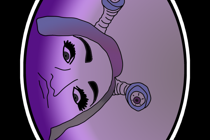 Забавный карнавальный портрет в овальной рамке