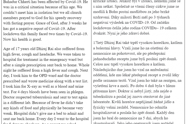 International Needs - Report