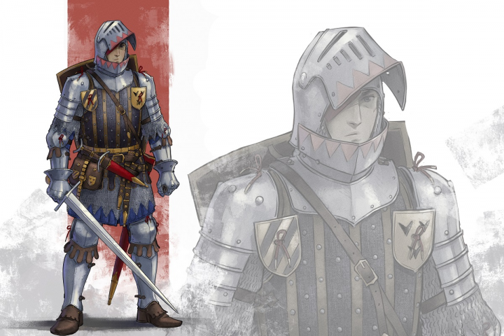 Дизайн персонажа фэнтези рыцаря