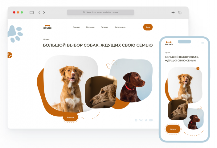 Веб-сайт для приюта "Bruno"
