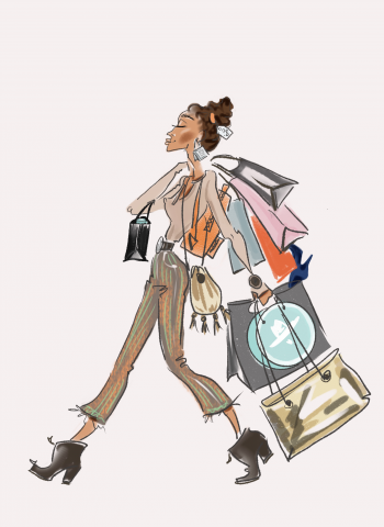 Юмористичная иллюстрация для сезона распродаж