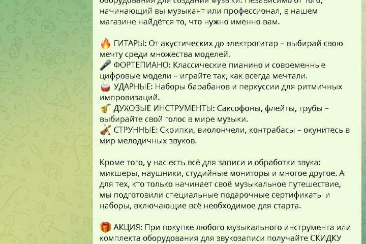 Магазин музыкальных инструментов
