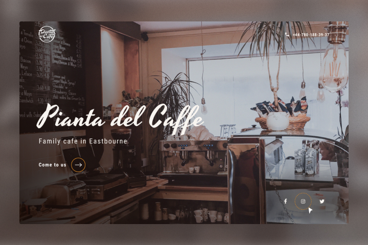 Landing page для кафе "Pianta Del Caffe"