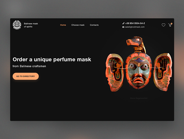 Landing page по продаже балийских масок духов