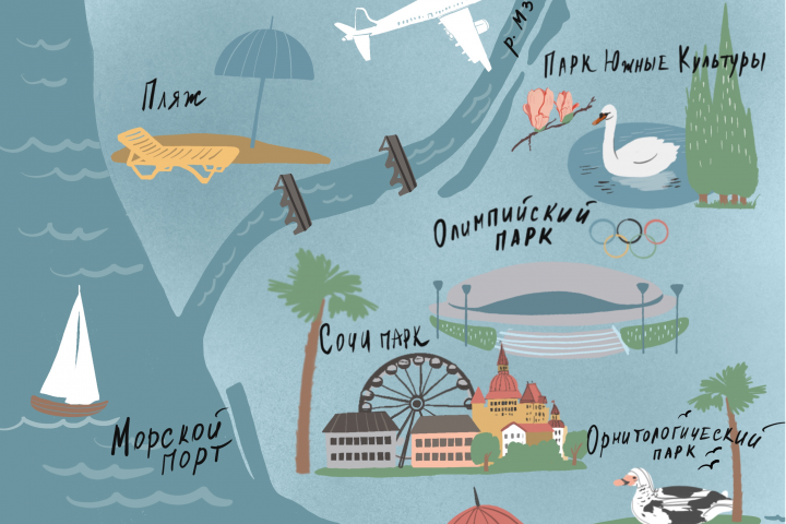 Карта Сочи (Адлер)