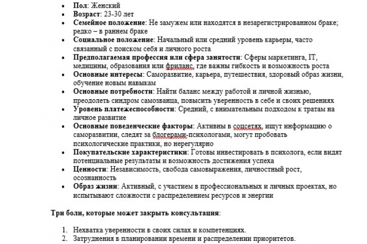 Анализ ЦА