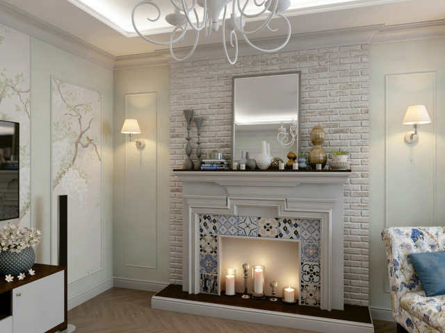 Гостиная (вид на камин)