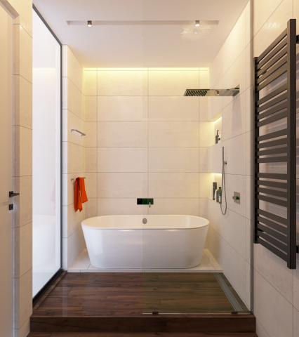 ванная комната в дизайн-проекте в старом фонде в СПБ