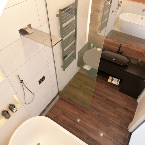 ванная комната в дизайн-проекте в старом фонде в СПБ