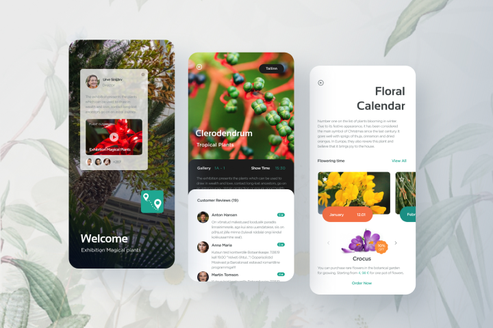 Приложение для ботанического сада в Таллинне