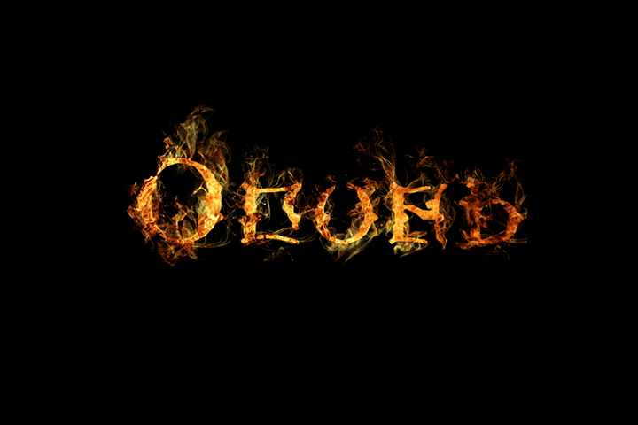 Эффект для текста "Огонь"