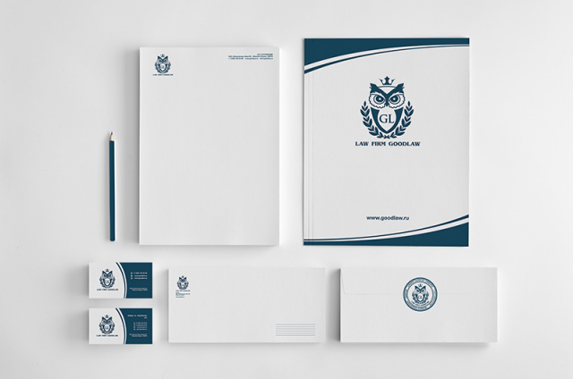 Фирменный стиль для «Law firm Goodlaw»