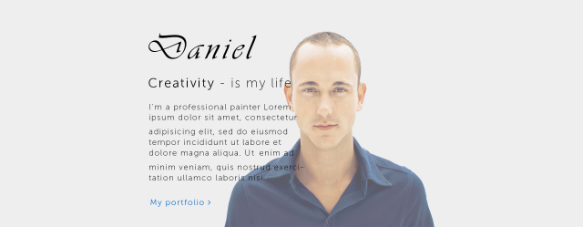 Дизайн сайта визитки художника Даниэля