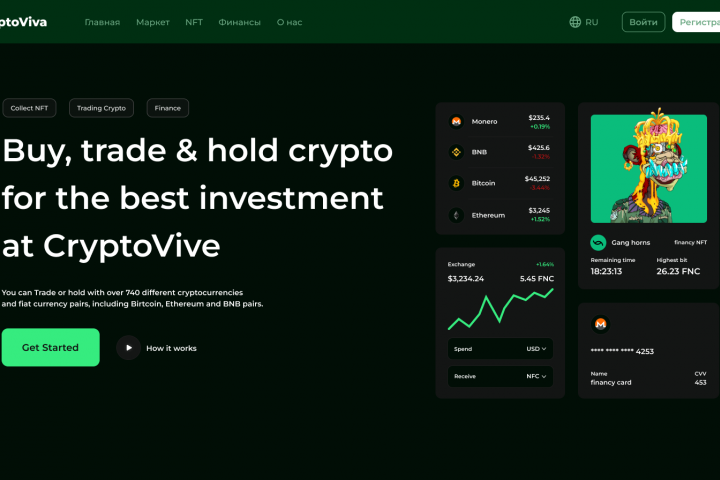 Дизайн сайта CryptoViva