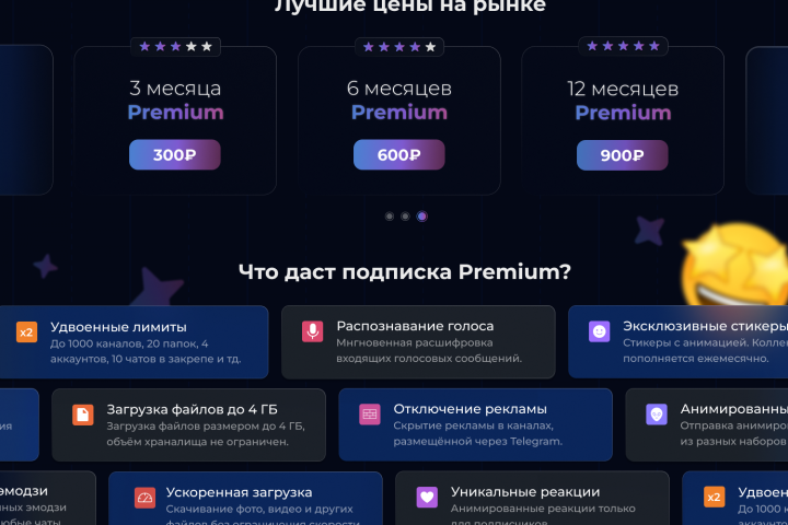 Дизайн баннера по продажам Telegram Premium