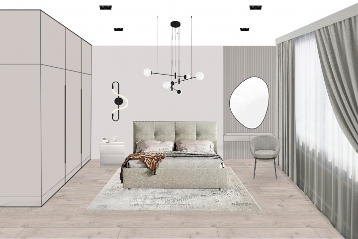 концепция спальни в светлых тонах