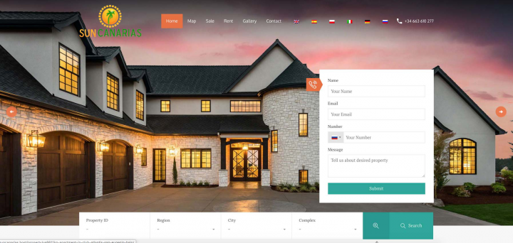 Портал Испанского агенства недвижимости "VymCanar"