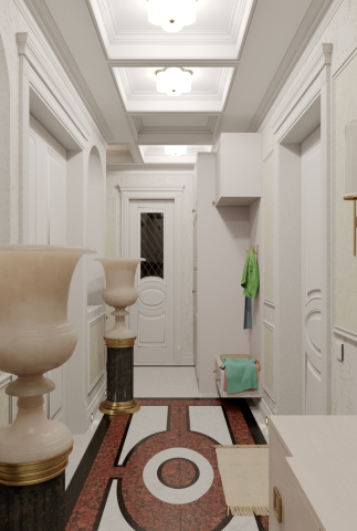 3D-Визуализация холла с панорамой 360