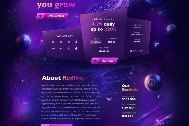 Разработка сайта для компании крипто-инвестиций