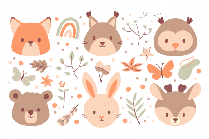 Зверята детская иллюстрация