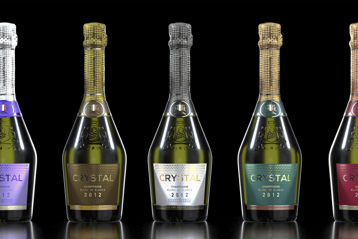 Разработка дизайна этикетки "CRYSTAL CHAMPAGNE