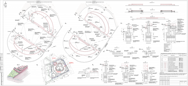 Фрагмент участка благоустройства. Детальная разработка.