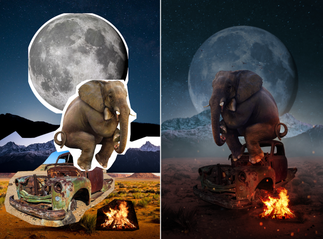 Коллаж в Photoshop "Think it over"