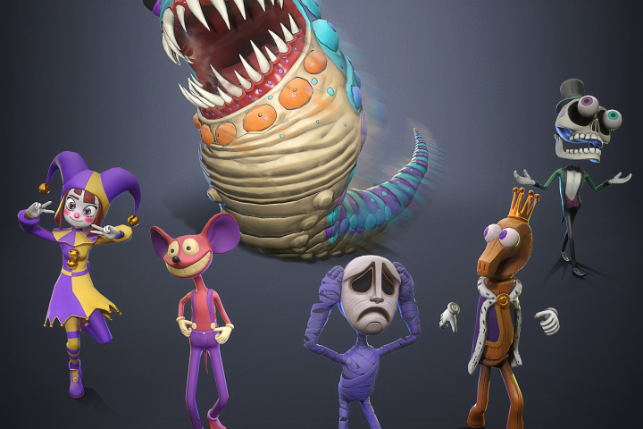 Cartoon funny little circus