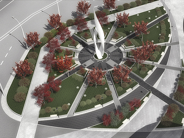 Благоустройство сквера у гостиницы Амакс в Рязани