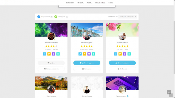 Проект профильной социальной сети