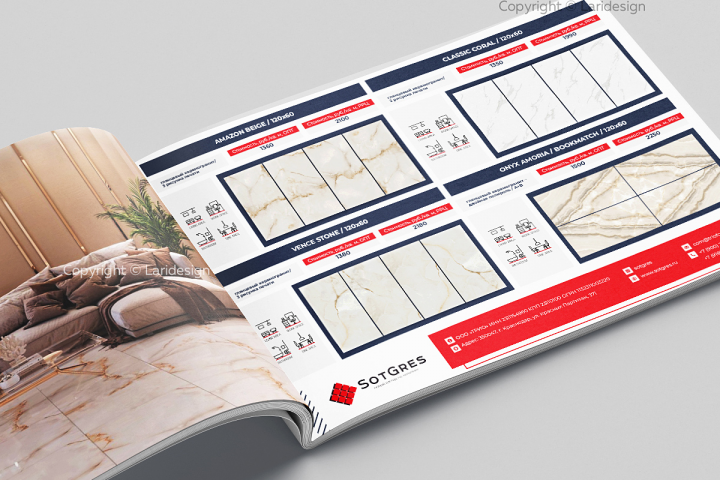 Дизайн и верстка каталога для керамогранита SOTGRES