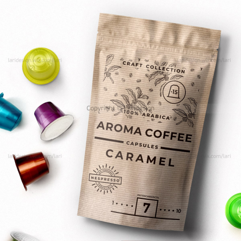 Дизайн упаковки для кофе AROMA COFFEE + Баннер для маркетплейса