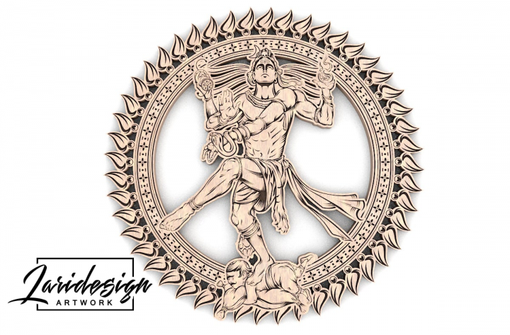 Дизайн макета для резки и гравировки. Натараджа
