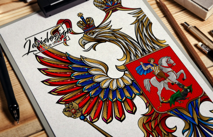 Фреска Герб РФ