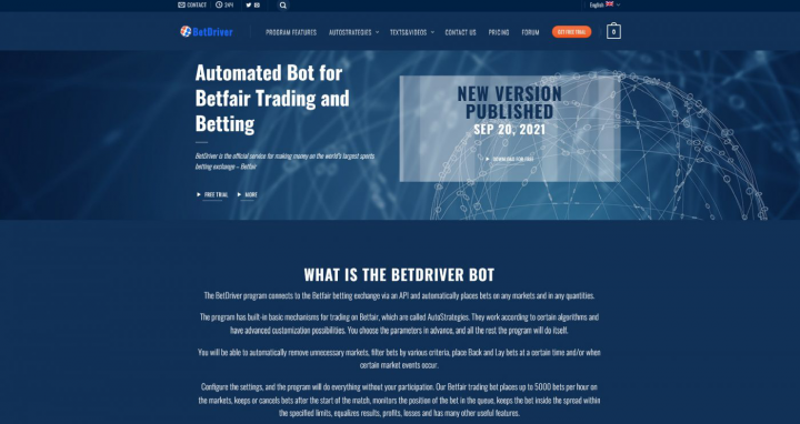 Дизайн сайта BetDriver