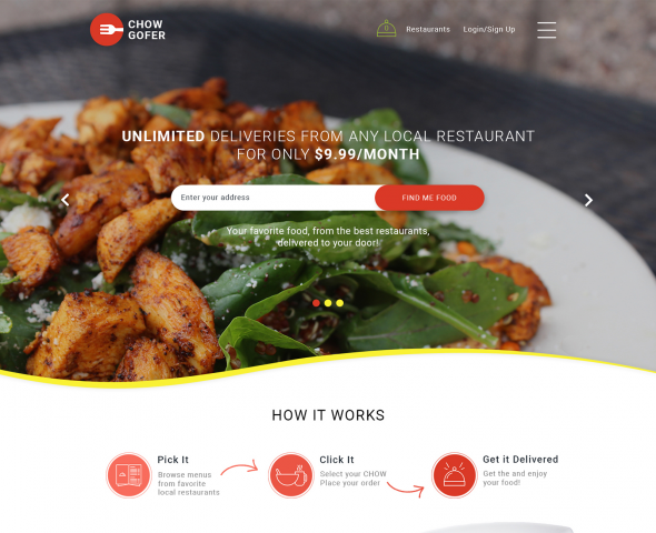 Дизайн сайта по доставке еды