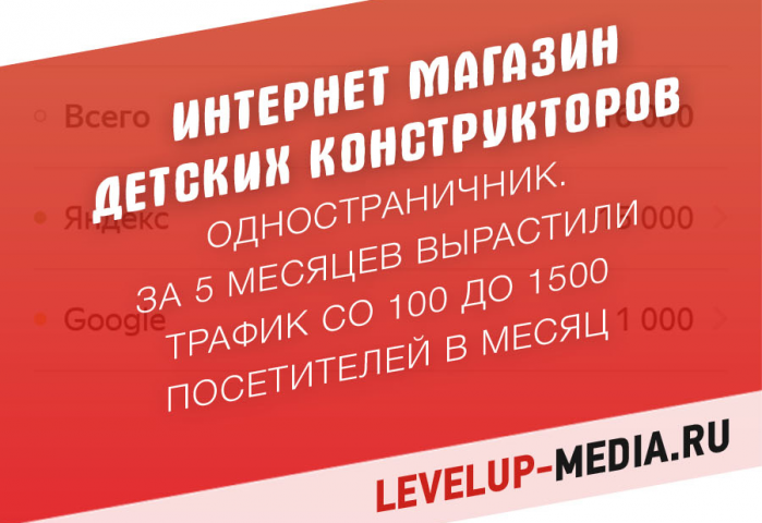 SEO сайта "Интернет магазин детских конструкторов"