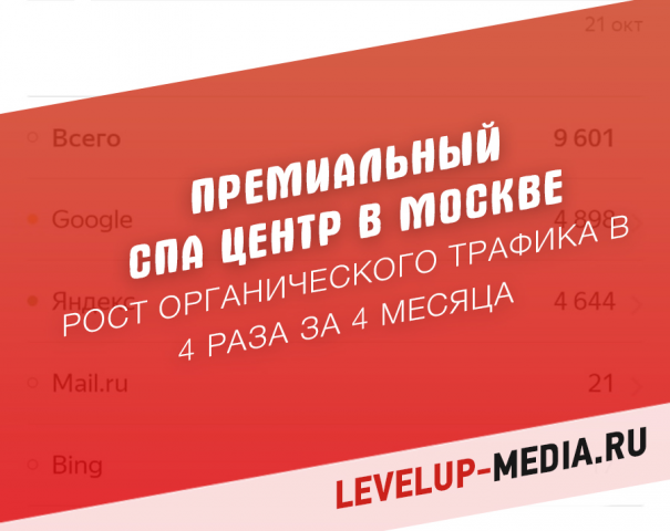SEO премиального СПА центра  в Москве